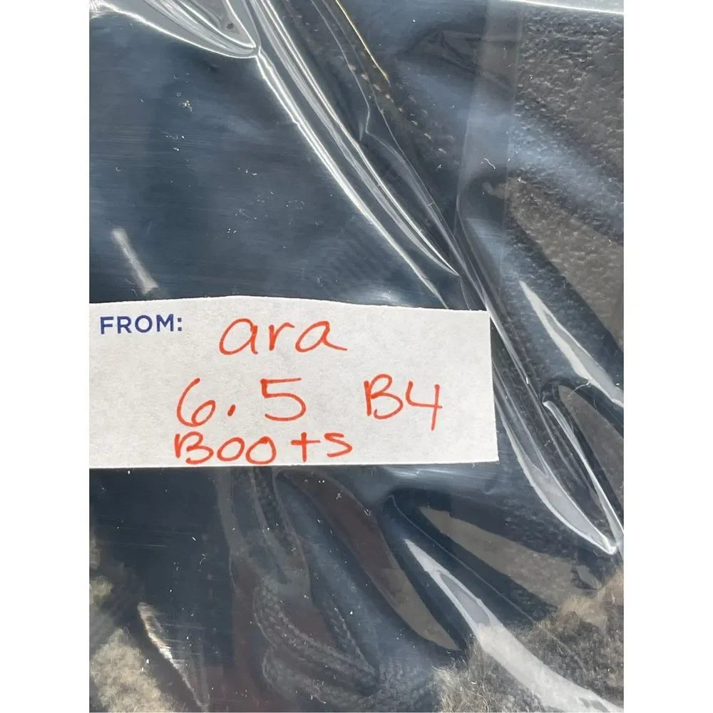 Ara Boots Magaly Women Size 6.5 Black Suede Gore Tex Faux Fur‎ Lace Up